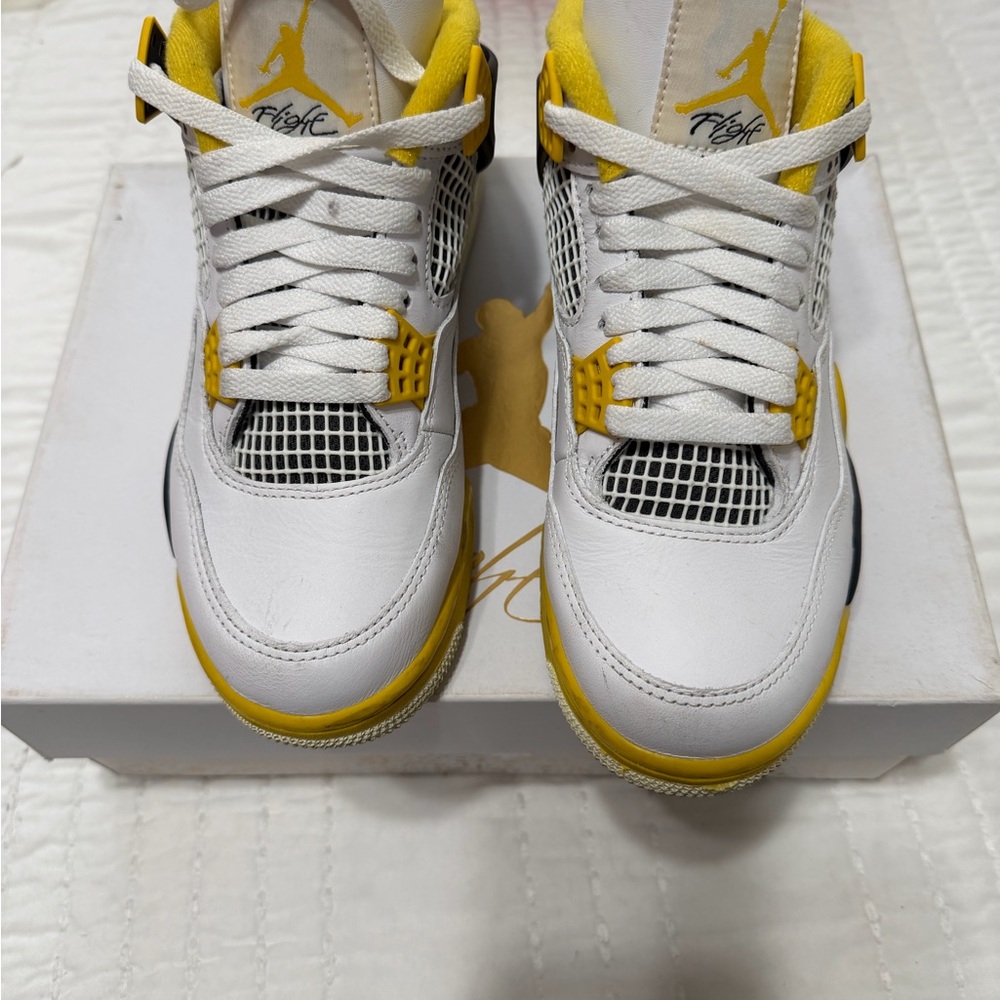Jordan White and Yellow Retro Sneakers